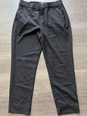 Women’s Black Elastic-Waist Tailored Pants